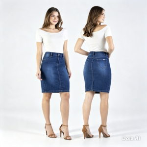 Saía jeans secretaria
