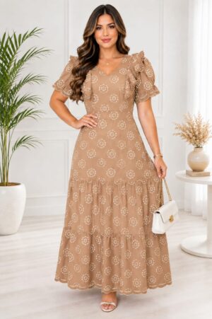Vestido tecido leise de algodão